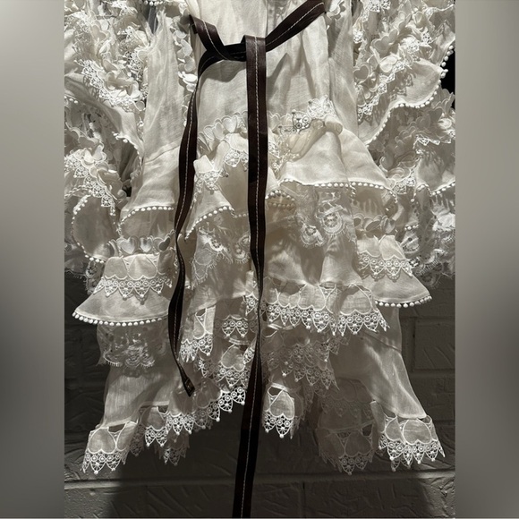 New Authentic Zimmermann Crush Heart Trim Long Sleeve Minidress Size Medium - Picture 7 of 16